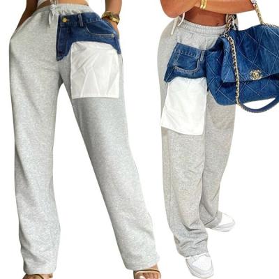 China 2021 Autumn Women's Fashion Drawstring Mid Waist QUICK DRY Casual Pants Shear Thick Stacked Sweatpants Women for sale