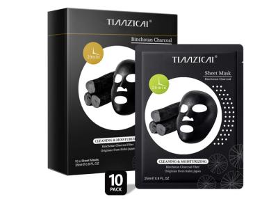 China Hautpflege-Blatt-Maske der Holzkohlen-25ml schwarze für ölige Haut und Poren zu verkaufen