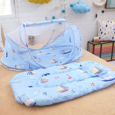 China PORTABLE Cute Cartoon Baby Bedding Sets With Mosquito Net Premium Cotton Baby Crib for sale