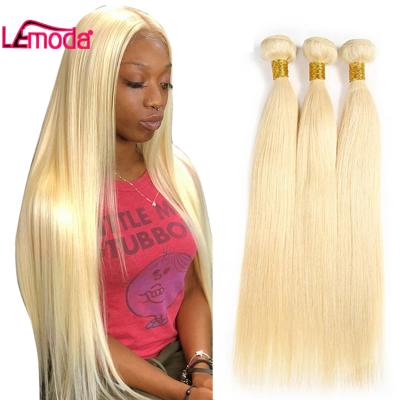 China 100% Soft Smooth Thick Shedding Barely Hair For Woman Remy Hair Extensions Brazilian Hair Bundles Straight 1/3/4 Bundle Deal 8-30 Inch Blonde Bundles 613 for sale