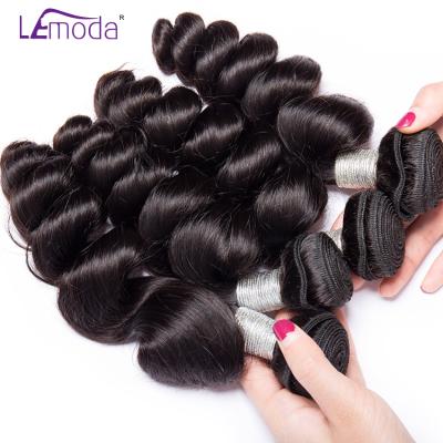 China Smooth Gently Shedding Deep Barely Hair Extensions 100% Loose Deep Remy Hair 3-4 Bundles Deal Loose Wave Bundles Unprocessed Brazilian Hair Weave Bundles for sale