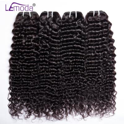 China High Quality Barely Shedding Soft Thick Remy Hair 3 or 4 Bundles 100% Curly Hair Extensions Deal 10-30 Inch Brazilian Deep Wave Hair Weave Bundles for sale