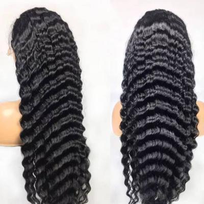 China Virgin Brazilian Remy Hair HD Lace Wig 10-30 Inch Soft Smooth Thick 13x6 Shedding Transparent Deep Wave Barely Wave Lace Front Color Women Human Hair Wigs For for sale