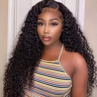 China Lemoda Hot Selling Straight Ready To Ship 30 40 Inch Curly Transparent Lace Front Human Hair Wigs 13x6 13x4 HD Lace Front Human Hair Wig for sale