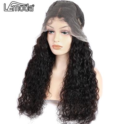 China 10-40 Inch 13x6 13x4 Water Wave Lace Front Human Hair Wigs For Women HD Transparent Brazilian Deep Wave Curly Lace Front Wigs for sale