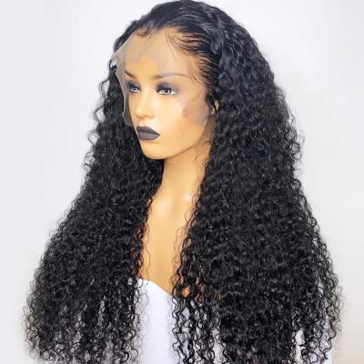 China Fast Free Shipping Raw Virgin Deep Wave Brazilian Lace Front Human Hair Wigs 13x6 Inch HD Transparent Curly Lace Front Wig For Women 10-40 for sale