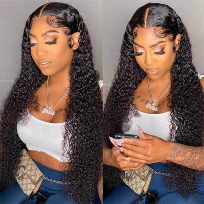 China 10-40 Inch Transparent Brazilian Deep Wave Curly HD Curly Front Wig 13x6 13x4 Lace Front Wig Water Wave Lace Front Women Human Hair Wigs For for sale