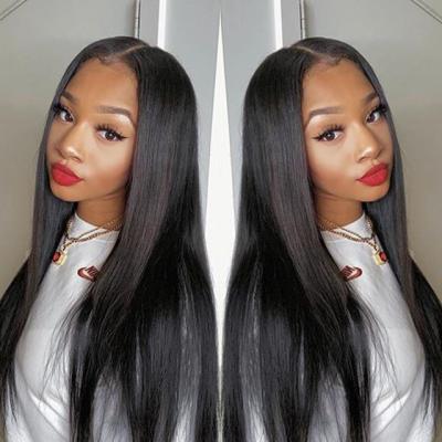 China Wholesale Raw Virgin Straight 13x6 13x4 HD Lace Front Human Hair Wigs Straight Wave For Brazilian Women Color Hair for sale