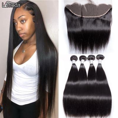 China Wholesale Barely Shedding Soft Smooth Thick Unprocessed Cuticle Aligned Virgin Hair Weaves 30 Inch Bundles With Closure 10a Grade Hair Bundles With Lace Closure for sale