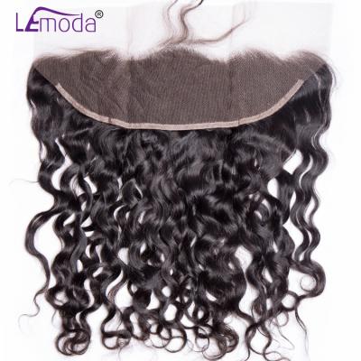 China Water Wave 13x4 Ear To Ear Water Wave Lace Frontal Closure 150% Density HD Swiss Lace Closure Pre Plucked With Natural Hairline for sale