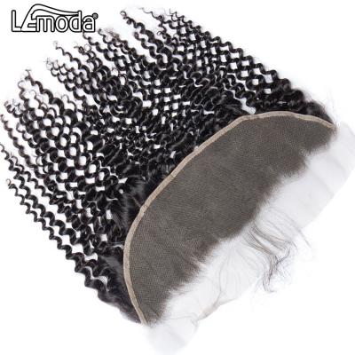 China 10-40 Inch Virgin Kinky Curly Curly Lace Frontal Closure Pre Plucked With Hairline Natural Brazilian Hair Lace Frontal Closure for sale