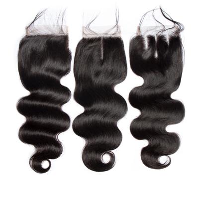 China Brazilian Raw Frontal 13x4 13x6 Body Wave 100% Lace Frontal Closure 4x4 5x5 HD Lace Frontal Transparent Human Hair Closure for sale