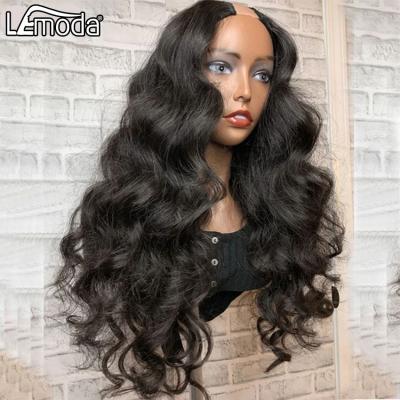 China Wholesale Fast Free Shipping 28Inch U Part Hair Thick Smooth Soft Shedding Brazilian Barely Shedding Wig Can Permed And Dye Body Wave Hair Wigs For BlackWomen for sale