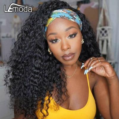 China Lemoda Glueless Machine Hair Wigs 180% Density Wave Curly Wig Wholesale Cheap Brazilian Headband Full Hair Wigs Thick Straight Soft Thick Shedding Wigs for sale