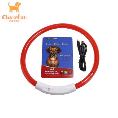 China Amazon Hot Sale 30-70cm DETACHED USB LED Rechargeable Dog Collar for Small Medium Large Dogs Cats for sale