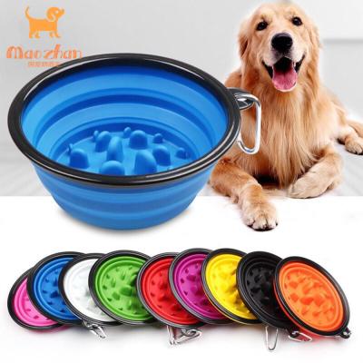 China Anti puddle silicone bowl fun consumption silicone dog driver portable folding travel slow attractive automatic bowl non for sale