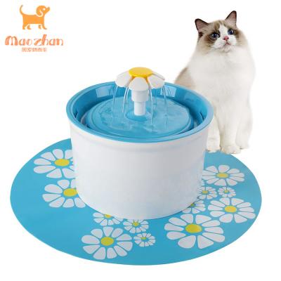 China New MZ-PF001 Automatic Flower Style Dog Automatic Electric Automatic Cat Drinking Feeder Pet Water Fountain for Small Dog or Medium Cat for sale