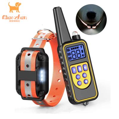 China Rechargeable Remote Dog Viable Training Collar Buzzer Vibrate Static Shock Dog Collar for sale