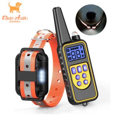 China New Amazon Viable Success Custom Logo Rechargeable Waterproof Electric Shock 800m Smart Remote Training Dog Collar for sale