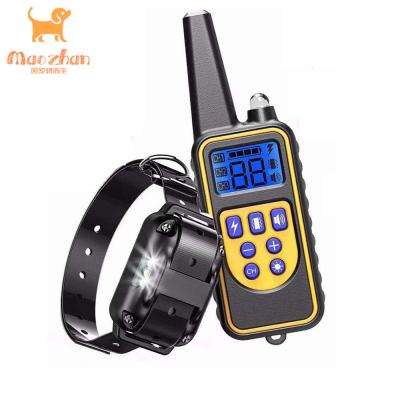 China 2021 Viable Rechargeable Anti Bark No Shock Or Shock Mode Dog Training Collar With Remote for sale