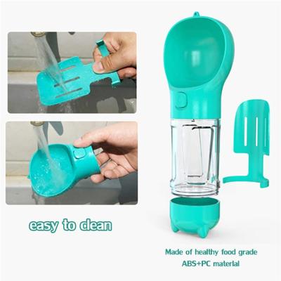 China Automatic Dog Travel Water Bottle - 300ml Portable Pet Water Dispenser with Food Container and Dog Waste Bag Poop Shovel for sale