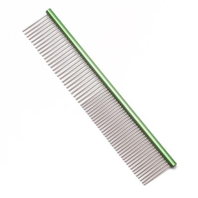 China New Design Viable Round Aluminum Alloy Handle Stainless Steel Needle For Lice Comb Pet Fur Remover Pet Comb for sale