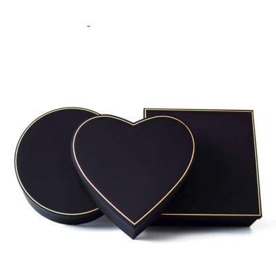 China Recyclable Custom Black Red Pink Packaging Flowers Gifts Cosmetics Jewelry Heart Square Round Board Recyclable Coated Rigid Gray Paper Box for sale