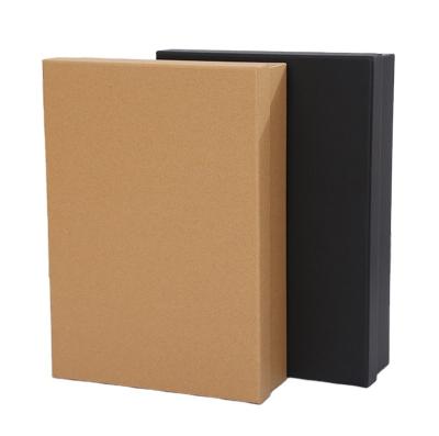 China High-grade Concise Distinct Black Rectangle 4C Bottom Lid Rectangle Printing Offset Customized Recyclable Brown Rigid Gift Box for sale