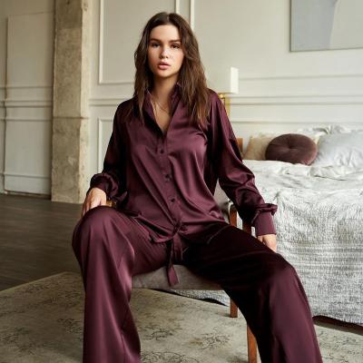 China Hot Sale WSS4092 QUICK DRY Women's Custom Color Sleepwear Set Pajamas Set Ladies Nightgowns Set for sale