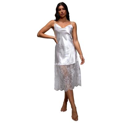 China WP2033 New Arrival QUICK DRY Women Sleepwear Sexy Lace See Polyester Women Pajamas Nightgowns for sale