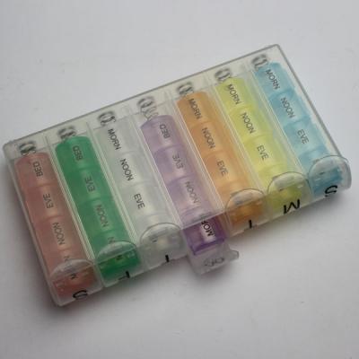 China ABS/PP/PVC Organizer With Open Design 7 Day Weekly Pill Box Case Pill For Travel Storage Box for sale