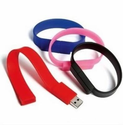 China Colorful Silicone Wristband Shape Material Cases For USB Flash Drive Without Chipset for sale