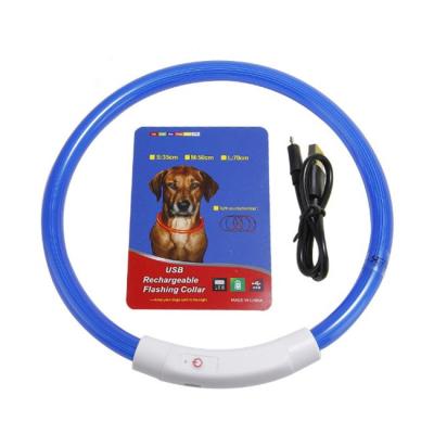 China Lights Safety Night Illuminated USB Rechargeable Glowing Dog Collar Pets Accessories Rechargeable Led Collar for sale