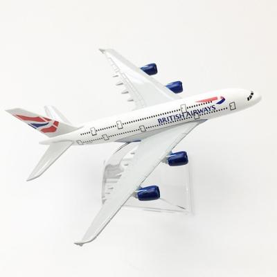 China Custom Diecast Toy 16cm A380 British Airways Airplane Diecast Toy For Kids for sale