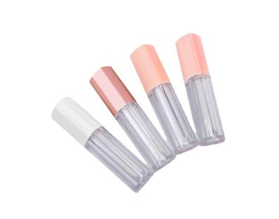 China With Empty Luxury Square Lip Gloss Bottle Wholesale 4ml Lip Gloss Brush Cosmetic Bottles for sale