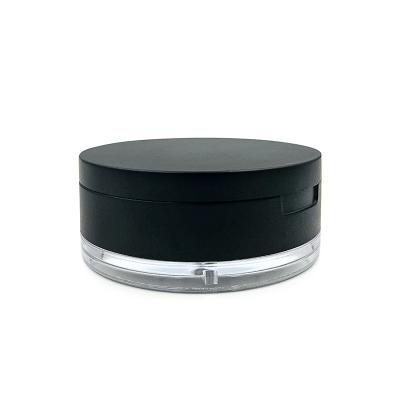 China Wholesale 10g 20g Black Classic Loose Pink Powder Empty Refillable Loose Powder Jar with Sieve for sale