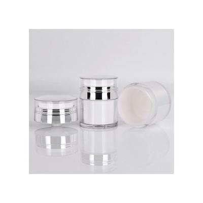 China Hot Sale 15ml/30ml/50ml White Plastic Cosmetic Press Container Face Cream Jar for sale