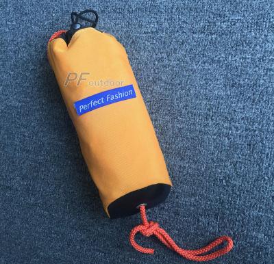 China Lightweight Polyprophlene Kayak Rescue Rope Bag Yellow Rescue Throw Rope Bag for sale