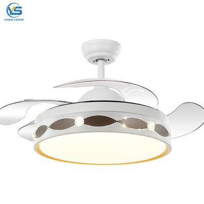 China Large Modern Moroccan Minimalist Retractable Ceiling Fans Chandelier Lights For Home for sale