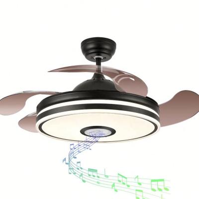 China 42 inch ventilador techo retractable folding speaker modern ceiling fan and lights for sale