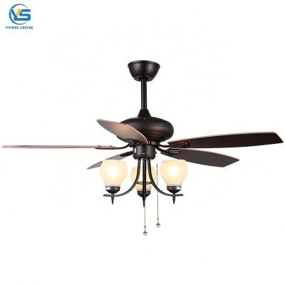 China Rustic LED Ceiling Fans With Decorative Smart Remote Control Modern Indoor Ceiling Fan Luxury Wooden Ceiling Fans With Light for sale