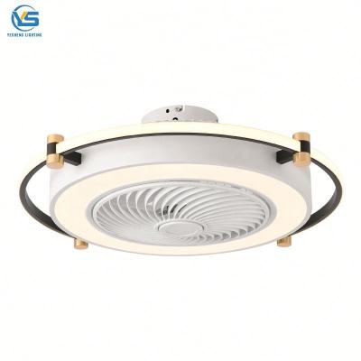 China Modern led chandelier with ceiling fan light modern remote control vintage led fan light for bedroom ventilador de techo scam luz for sale