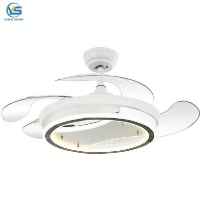 China Modern 42 inch 110v 220v Folding Modern Remote Control Ceiling Fans With Lights Lamp Led Designer Luz Scam Ventilador Oculto Techo for sale