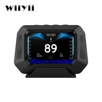 China 6 Different Ready Stock UI, Latest Version CBW P6 OBD+GPS OBD2 Gauge Meter Scanner Alarm Speed ​​Gauge Show Hud Meter Water Temp RPM OBD for sale