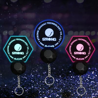 China ABS+PMMA Acrylic Keychain Keychain Acrylic Luminous Loop Customized Wholesale Customized Logo Motion Mini Keychain Led Pendant Flash for sale