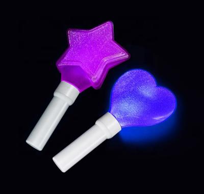 China ABS+PVC/PETG Praise Party Prop Led Stick Light Festivals Light Up Star/Heart Shape LED Magic Wand Low Price Led Light Stick for sale