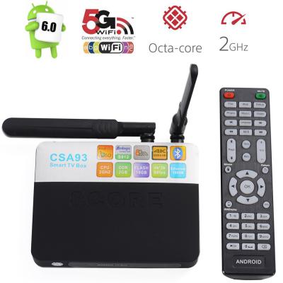 China 2016 New Arrival CSA93 Octa core Smart Android TV BOX 2G 16G Kodi 17 Dual WIFI OTT TV BOX for sale