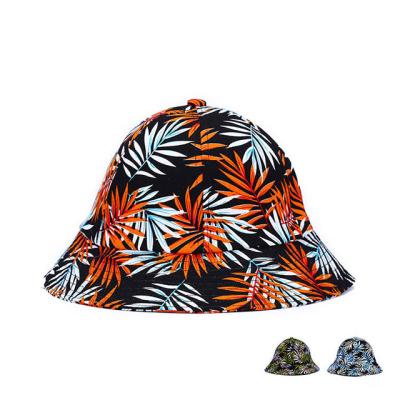 China Panama Picture Cotton Bucket Hat Hip Hop Hats Maple Leaf Fishing Hoods Flat Surface Sun Hoods for sale