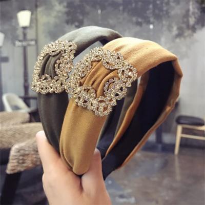 China Girls Hair Decoration Accessories Women Crystal Headband Trendy Cloth Headdress Women Headwear Head Band for sale