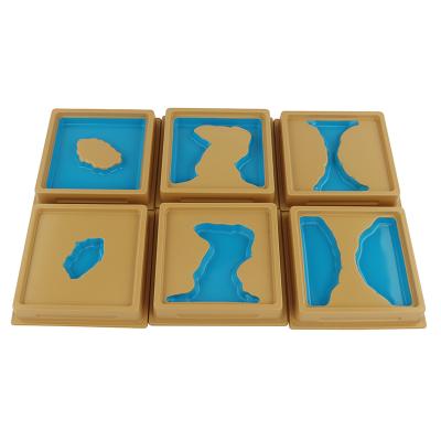 China GE089 Cloth land and water shape trays: Set 1 wooden montessori equipment materials geography toy montessori for AMS for sale